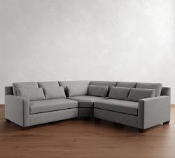 York Square Arm Deep Seat 3-Piece L-Shaped Wedge Sectional (108")