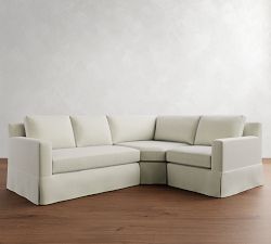 York Square Arm Slipcovered 3-Piece Wedge Sectional (102")