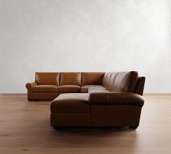 Big Sur Roll Arm Leather Power Reclining 6-Piece Chaise Sectional (154"-166")