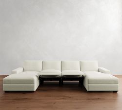 Big Sur Square Arm Power Reclining Double Chaise Sectional (146"170")