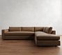 Carmel Wide Arm Leather Return Bumper Sectional (113"&ndash;125")