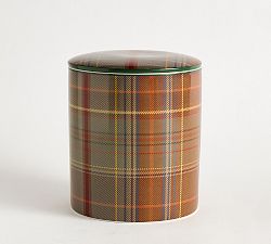 Woodrow Plaid Pet Treat Canister