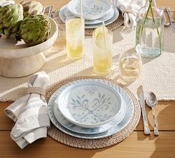 Chambray Tile Stoneware Dinner Plates - Set of 4