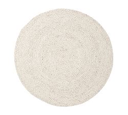 Open Box: Chunky Knit Sweater Handwoven Rug, 6' Round-Heathered Oatmeal