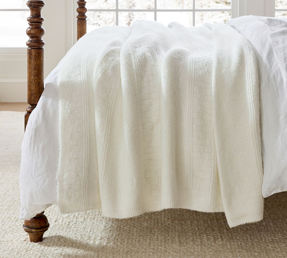 Arden Solid Blanket - White, One Size