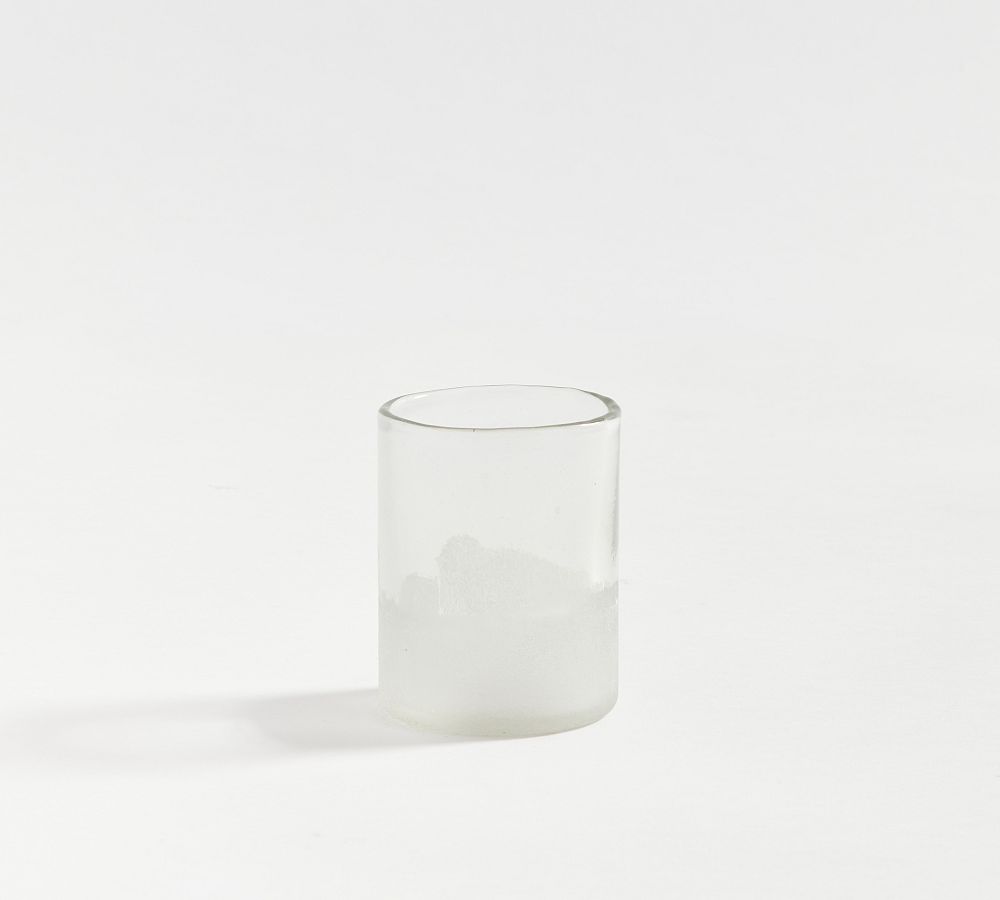 Montauk Frosted Handcrafted Glass Hurricane Candle Holder - 3"W x 3.75"H White