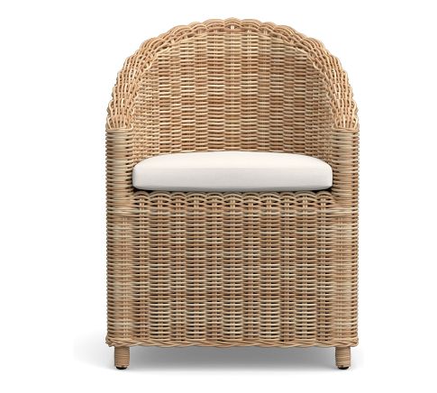 Cushion Cover Only: Cushion Cover Only: Huntington Slope Outdoor Dining Chair, High Performance Canvas; Natural