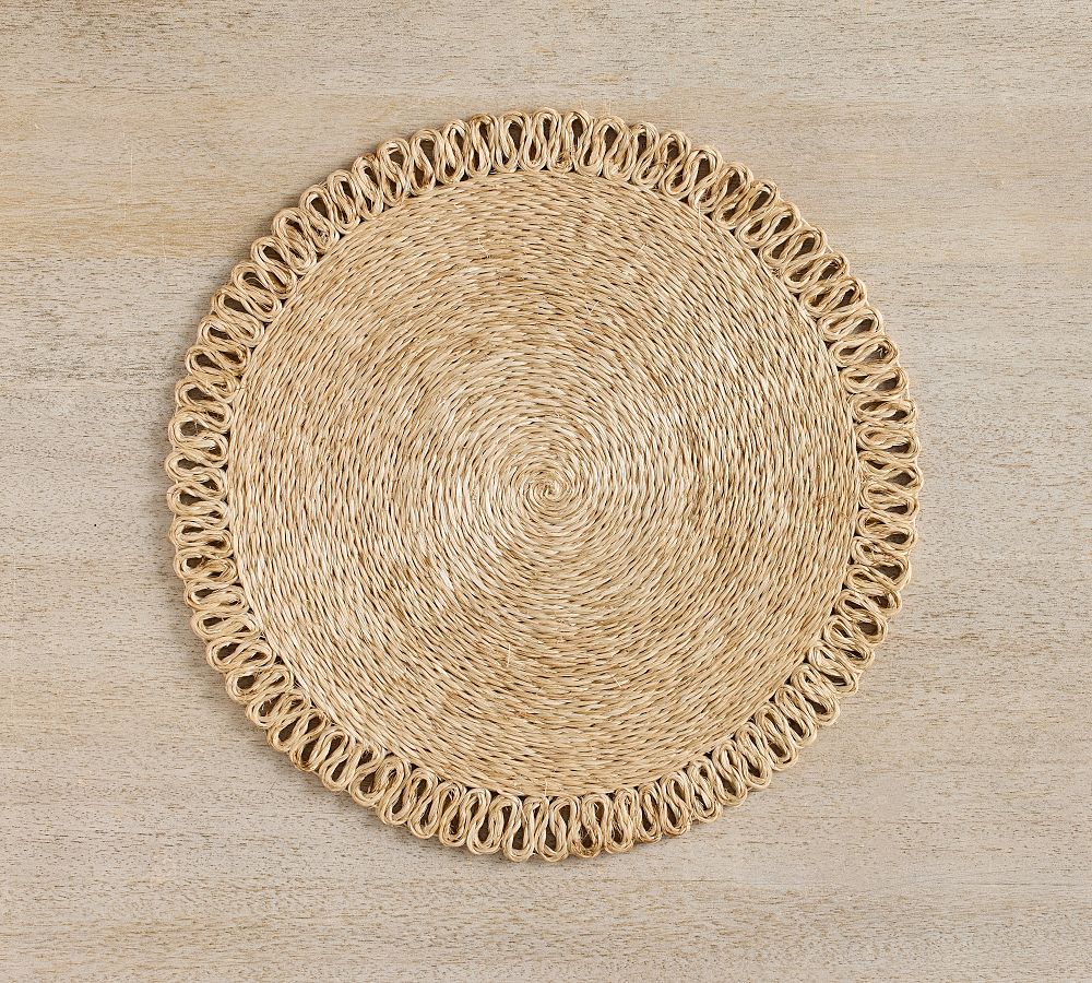 Abaca Handcrafted Round Placemats - Set of 4 - Set of 4 - Natural