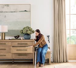 Farmhouse Upholstered Dresser Seat by Michael Graves Design