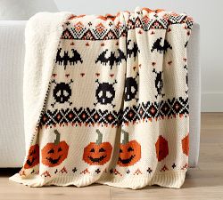 Halloween Fair Isle Knit Jacquard Throw