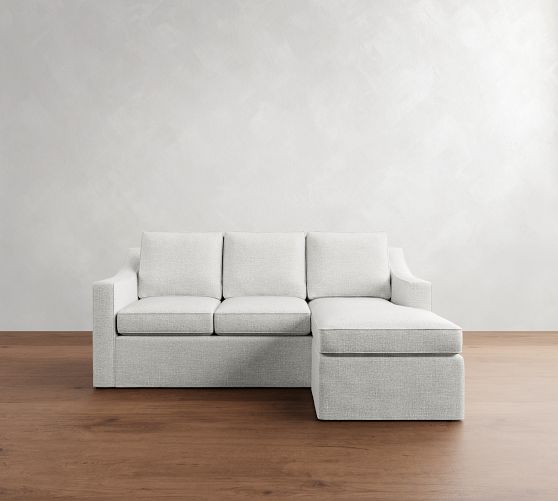 Cameron Slope Arm Slipcovered Reversible Chaise Sectional (85")