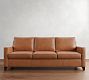 Cameron Square Arm Leather Sofa (62"&ndash;97")