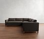 Jake Leather Brindle Wood Base 3-Piece L-Shaped Sectional (108"-111")