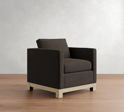 Jake Leather Seadrift Wood Base Chair