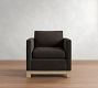 Jake Leather Seadrift Wood Base Chair