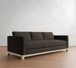 Jake Leather Seadrift Wood Base Sofa (63"&ndash;120")