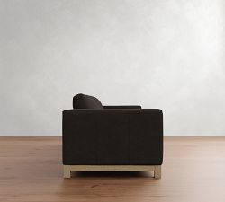 Jake Leather Seadrift Wood Base Sofa (63"&ndash;120")
