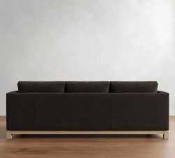 Jake Leather Seadrift Wood Base Sofa (63"&ndash;120")
