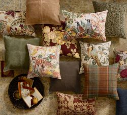 Raven Embroidered Lumbar Pillow