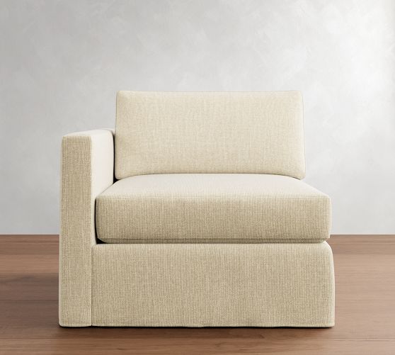 Build Your Own Carmel Slim Arm Slipcovered Sectional