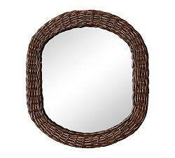 Hand-Braided Roseau Rattan Oval Mirror