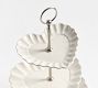 Heirloom Scalloped Heart Stoneware Tiered Stand
