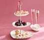 Heirloom Scalloped Heart Stoneware Tiered Stand