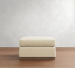 Open Box: Carmel Wide Arm Wood Base Ottoman