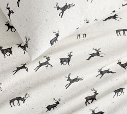 Rustic Reindeer Cotton Flannel Pillowcases - Set of 2