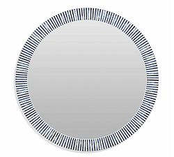 Ava Bone Frame Round Wall Mirror