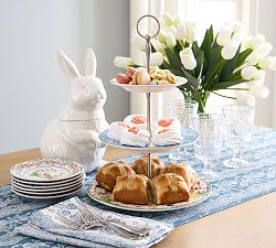 Botanical Bunny Stoneware Tiered Stand