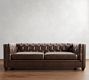 Chesterfield Square Arm Leather Sofa (73"&ndash;96")