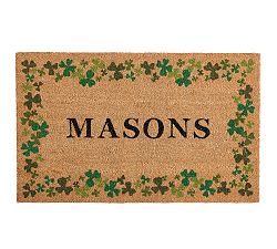 Personalized Four Leaf Clover Doormat