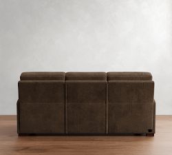 Turner Square Arm Leather Power Sofa (84")