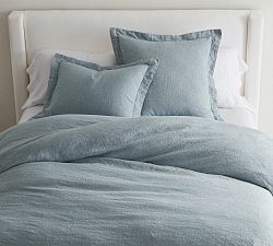 Open Box: Belgian Flax Linen Duvet Cover, Twin/Twin XL - Chambray