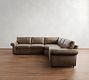 Pearce Roll Arm Leather 3-Piece Wedge Sectional (125")