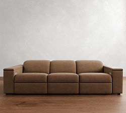 Ultra Lounge Square Arm Leather Modular Sofa (111")