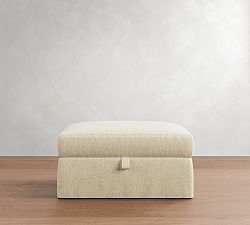 Carmel Wide Arm Slipcovered Sectional Storage Ottoman