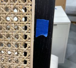 Open Box: Lisbon Cane Dining Chair, Set of 2 - Saville Flax, Brushed Ebony Finish