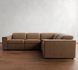 Ultra Lounge Square Arm Leather Reclining 4-Piece Sectional (117")