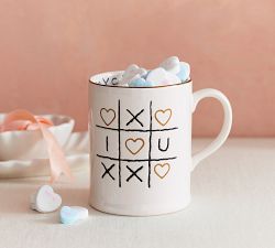 XOXO Tic-Tac-Toe Stoneware Mugs - Set of 4