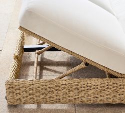 Kostas Wicker Outdoor Double Chaise with Wheels