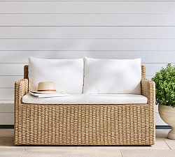 Kostas Wicker Outdoor Porch Bench (54")
