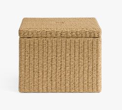 Kostas Wicker Umbrella Stand Side Table with Storage (20")