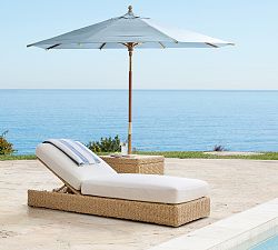 Kostas Wicker Outdoor Single Chaise with Wheels