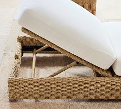 Kostas Wicker Outdoor Single Chaise with Wheels