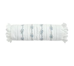 LoveShackFancy Blue Rosette Filled Bolster Pillow