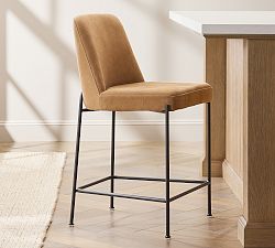 Layton Leather Metal Stool