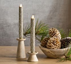 Premium Flickering Flameless Wax Taper Candle