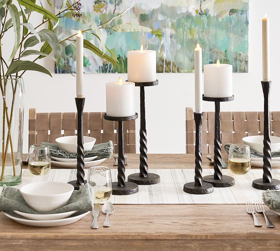 Premium Flickering Flameless Wax Taper Candle - Thumbnail 2